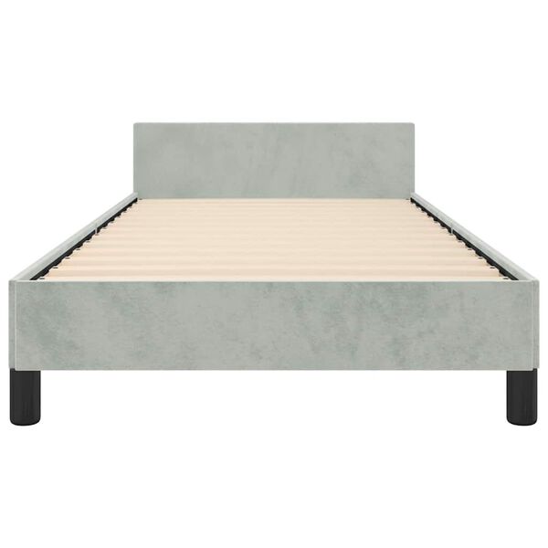 vidaXL Bed Frame without Mattress Light Grey 100x203 cm Velvet
