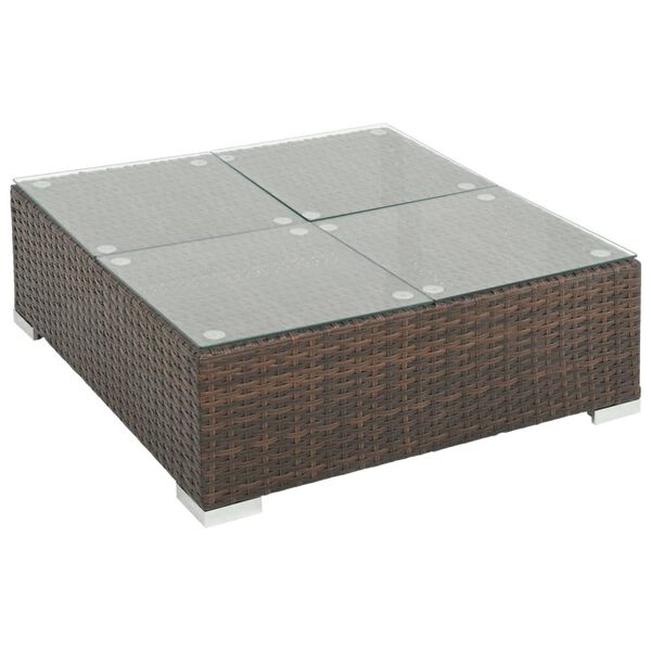 vidaXL 6 Piece Garden Lounge Set with Cushions Poly Rattan Brown