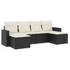 vidaXL 6 Piece Garden Sofa Set with Cushions Black Poly Rattan