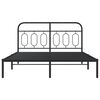 vidaXL Metal Bed Frame without Mattress with Headboard Black 150x200cm