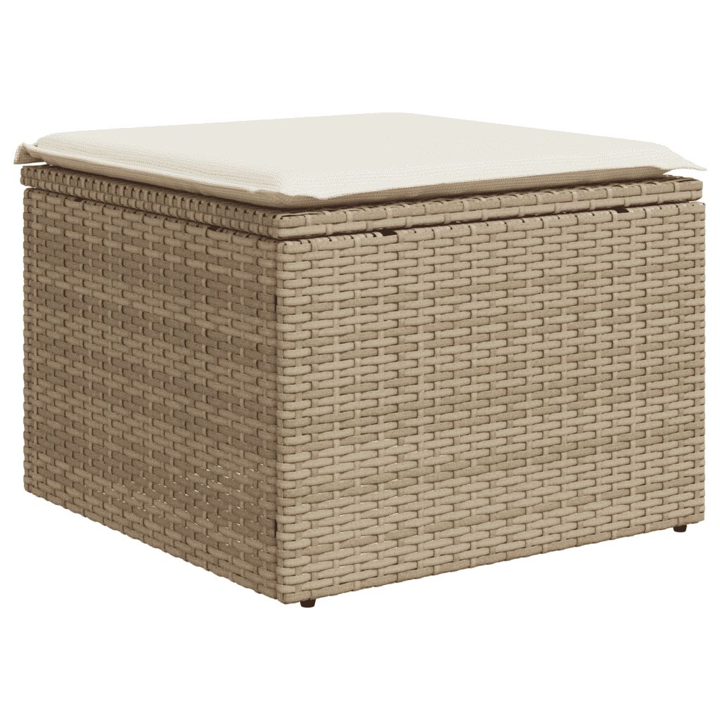 vidaXL 7 Piece Garden Sofa Set with Cushions Beige Poly Rattan