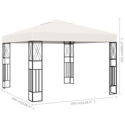 vidaXL Gazebo 3x3 m Cream Fabric