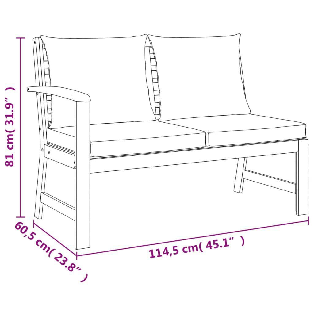 vidaXL 7 Piece Garden Dining Set with Cushions Solid Wood Acacia