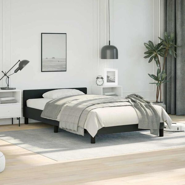 vidaXL Bed Frame without Mattress Black Twin XL Faux Leather