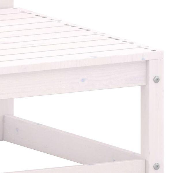 vidaXL Garden Footstools with Cushions 2 pcs White Solid Pinewood