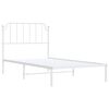 vidaXL Metal Bed Frame without Mattress with Headboard White 100x190cm