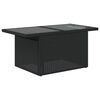 vidaXL Garden Table with Glass Top Black 100x55x73 cm Poly Rattan