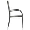 vidaXL Stackable Outdoor Chairs 2 pcs Grey Poly Rattan