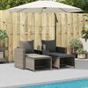 vidaXL 5 Piece Garden Sofa Set with Cushions Stackable Grey Poly Rattan