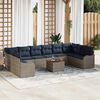 vidaXL Garden Sofa Set with Cushion 11 pcs Grey Poly Rattan