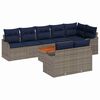 vidaXL Garden Sofa Set with Cushion 9 pcs Grey Poly Rattan