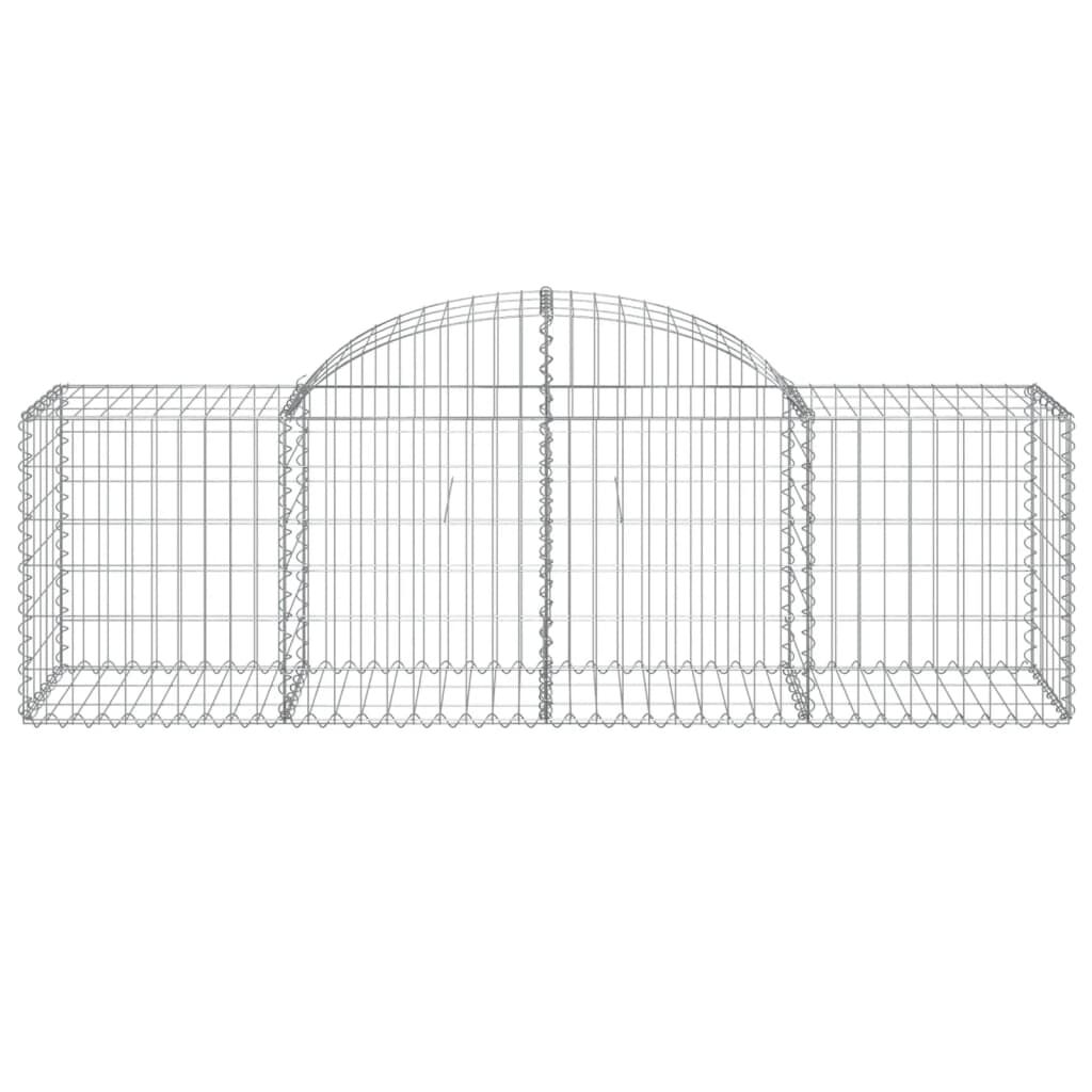 vidaXL Arched Gabion Baskets 2 pcs 200x50x60/80 cm Galvanised Iron