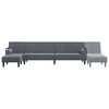 vidaXL L-shaped Sofa Bed Dark Grey 260x140x70 cm Velvet