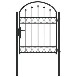 vidaXL Fence Gate Grey 100 x 125 cm Powder-coated steel