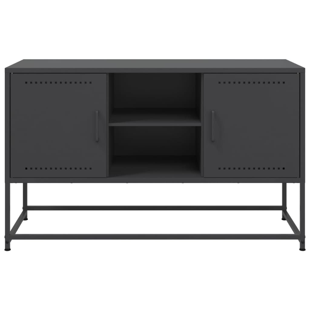 vidaXL TV Cabinet Black 100.5x39x60.5 cm Steel
