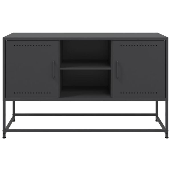 vidaXL TV Cabinet Black 100.5x39x60.5 cm Steel