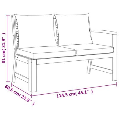vidaXL 7 Piece Garden Dining Set with Cushions Solid Wood Acacia