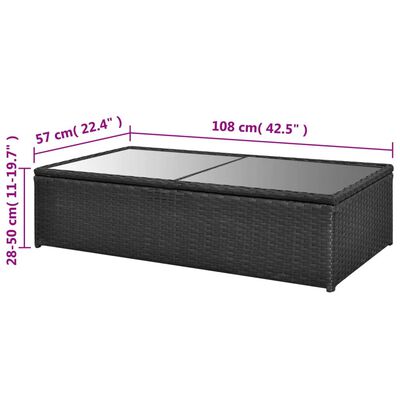 vidaXL 4 Piece Garden Lounge Set with Cushions Poly Rattan Black