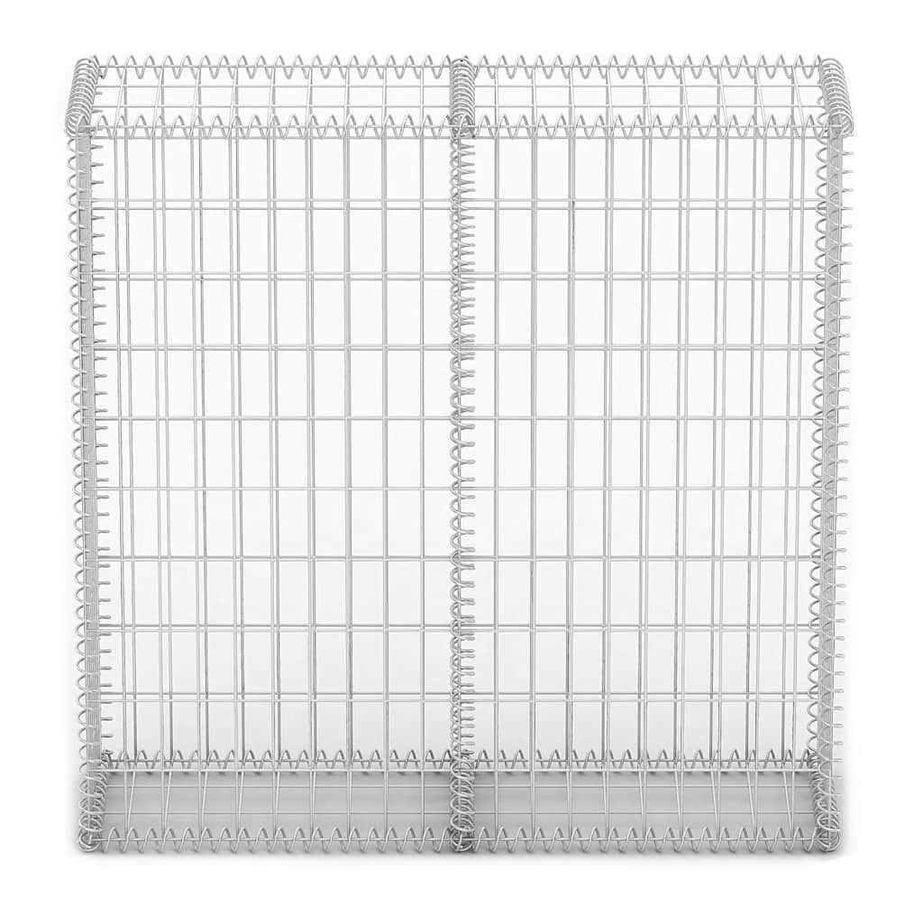 vidaXL Gabion Basket with Lids Galvanised Wire 100 x 100 x 30 cm