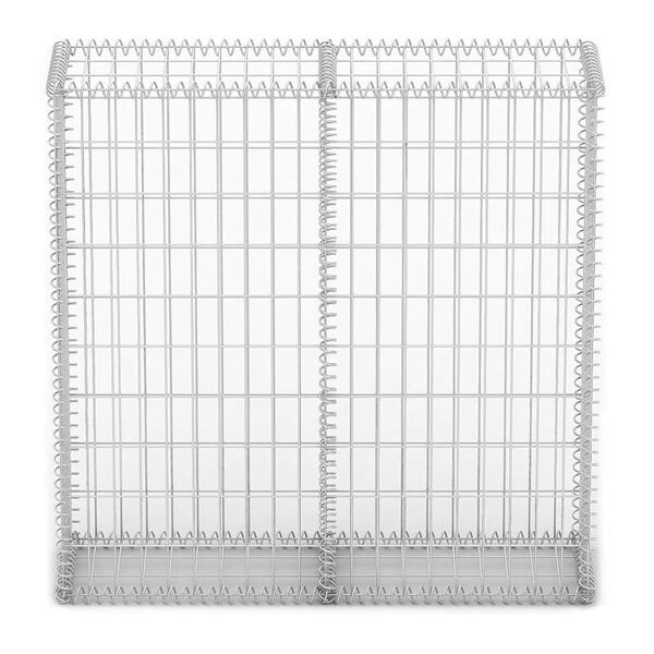 vidaXL Gabion Basket with Lids Galvanised Wire 100 x 100 x 30 cm