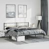 vidaXL Metal Bed Frame without Mattress with Headboard Black 183x213cm