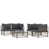 vidaXL 5 Piece Garden Lounge Set with Cushions Anthracite Poly Rattan