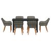 vidaXL Garden Dining Set with Cushion 7 pcs Grey Poly Rattan