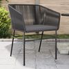 vidaXL Garden Chairs 2 pcs with Cushions Black Poly Rattan