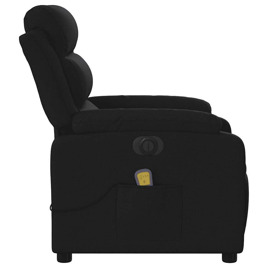 vidaXL Electric Massage Recliner Chair Black Fabric