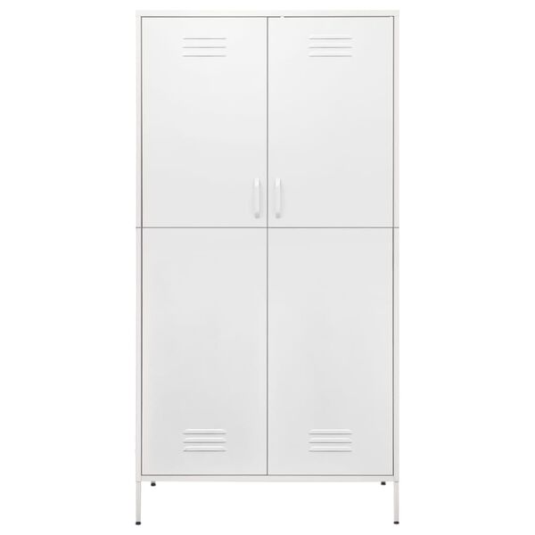 vidaXL Wardrobe White 90x50x180 cm Steel