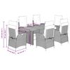 vidaXL 9 Piece Garden Dining Set with Cushions Grey Poly Rattan