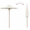 vidaXL Garden Parasol Cream White &Oslash; 180 x 230 cm Bamboo