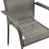 vidaXL Stackable Outdoor Chairs 6 pcs Grey Poly Rattan