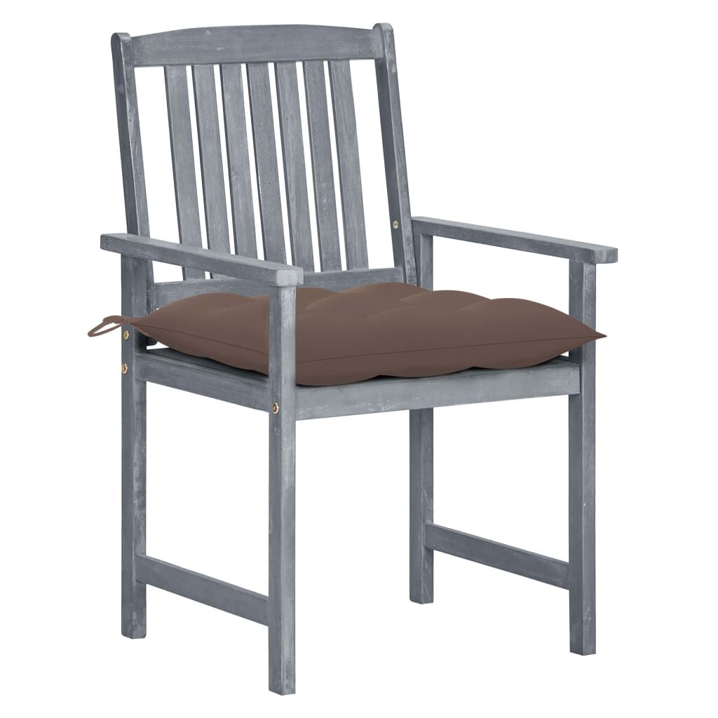vidaXL Garden Chairs with Cushions 6 pcs Solid Acacia Wood Grey