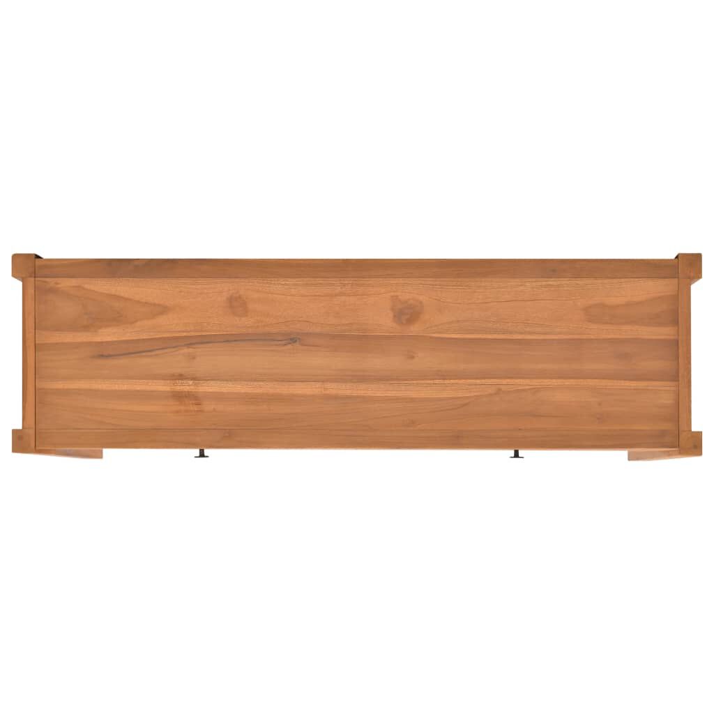 vidaXL Desk with 2 Drawers 140x40x75 cm Teak Wood