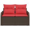 vidaXL Garden Sofa with Cushion 121 x 62 x 69 cm Poly Rattan