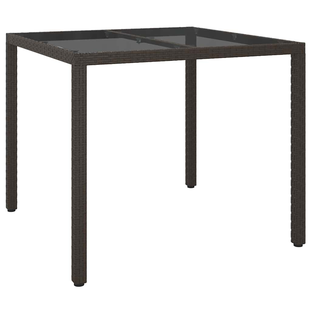 vidaXL Garden Dining Table Brown 90 x 90 x 75 cm Poly rattan