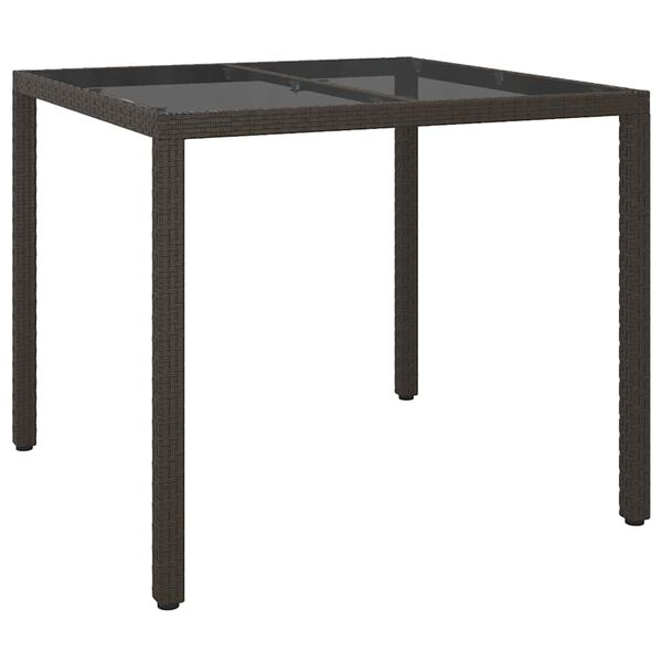 vidaXL Garden Dining Table Brown 90 x 90 x 75 cm Poly rattan