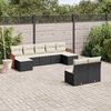 vidaXL 9 Piece Garden Sofa Set with Cushions Black Poly Rattan