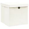 vidaXL Storage Boxes with Lids 4 pcs White 32x32x32 cm Fabric