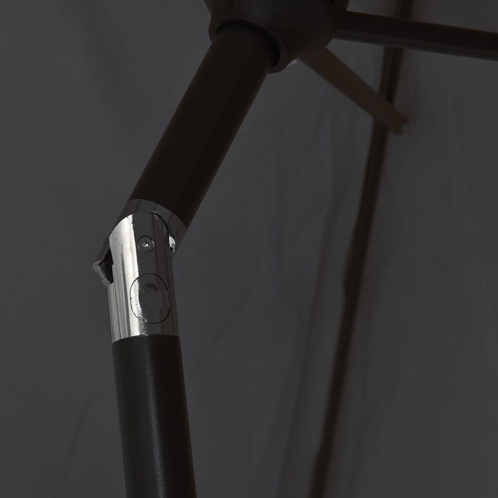 vidaXL Garden Parasol Black 200x224 cm Aluminium