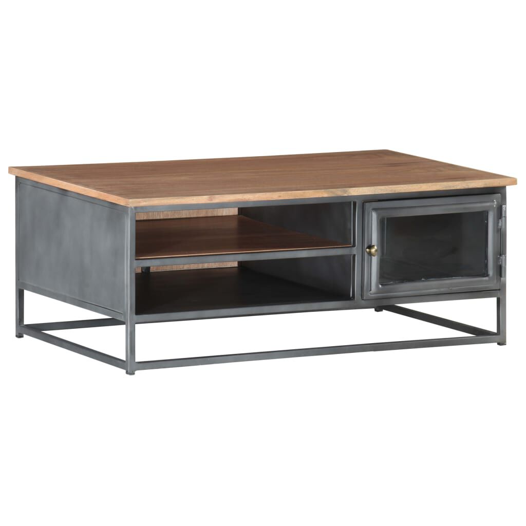 vidaXL Coffee Table Grey 90x50x35 cm Solid Acacia Wood