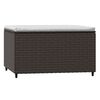 vidaXL Garden Footrest with Cushion Brown Poly Rattan