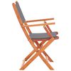 vidaXL Folding Garden Chairs 8 pcs Grey Solid Eucalyptus Wood&Textilene