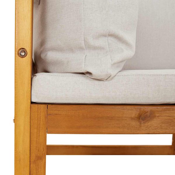vidaXL Garden Middle Sofa with Light Grey Cushions Solid Wood Acacia