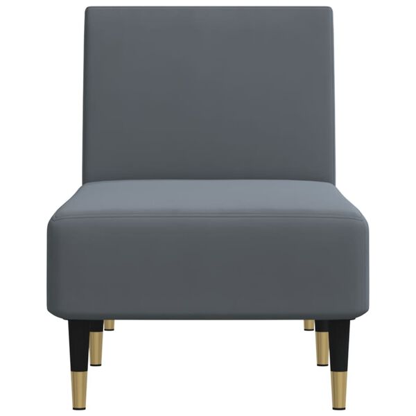 vidaXL Chaise Longue Dark Grey Velvet