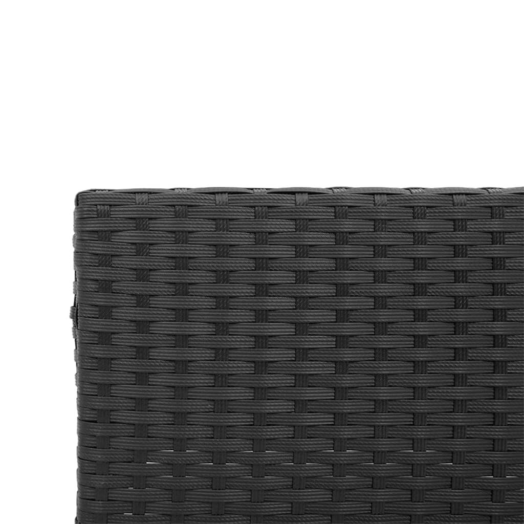 vidaXL Garden Sofa with Table and Cushions L-Shaped Black Poly Rattan