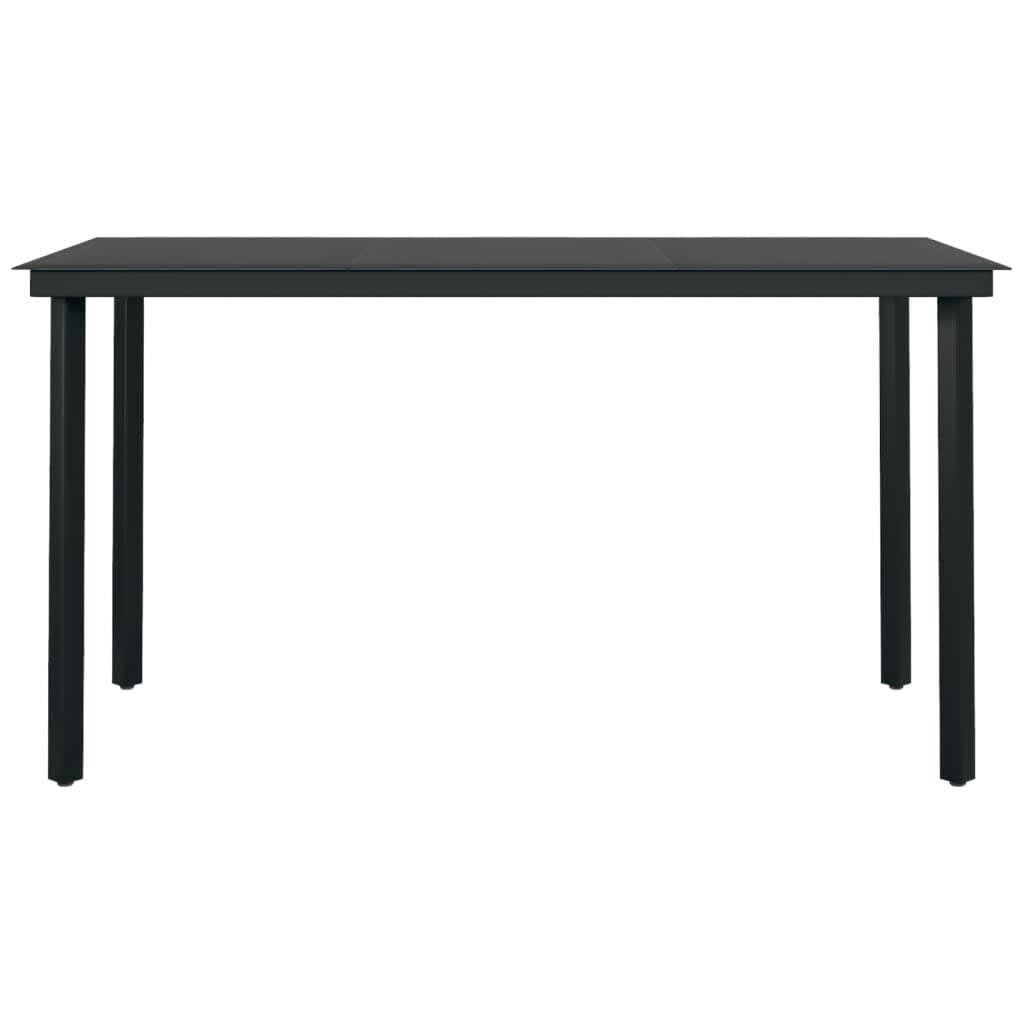 vidaXL 7 Piece Garden Dining Set Black