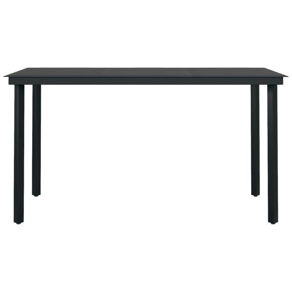 vidaXL 7 Piece Garden Dining Set Black
