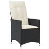 vidaXL 3 Piece Bistro Set with Cushions Black Poly Rattan